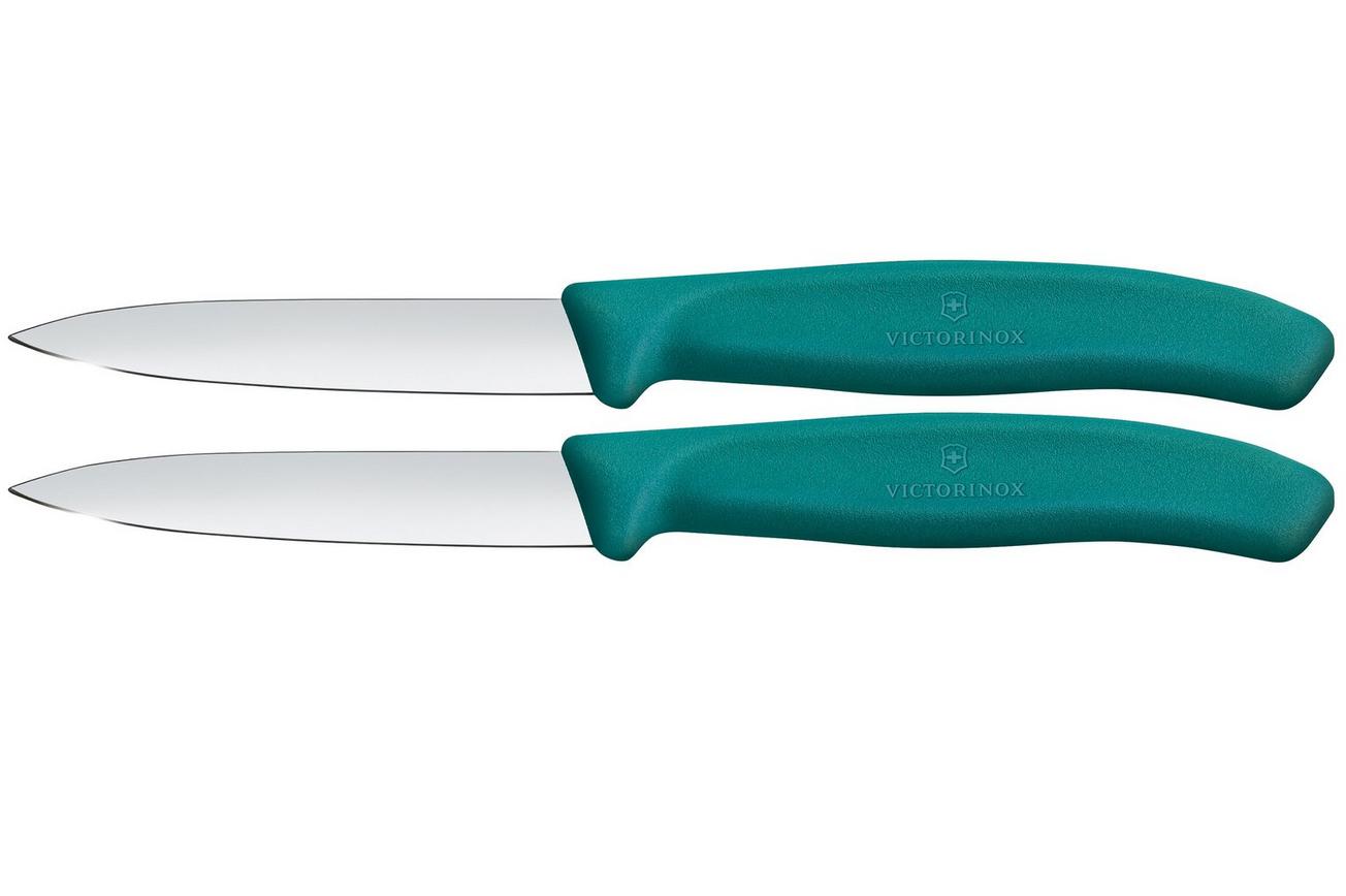 Victorinox Swiss Classic 6.7604.2C1 Straight, Green, set van 2 groentemesjes, 8 cm