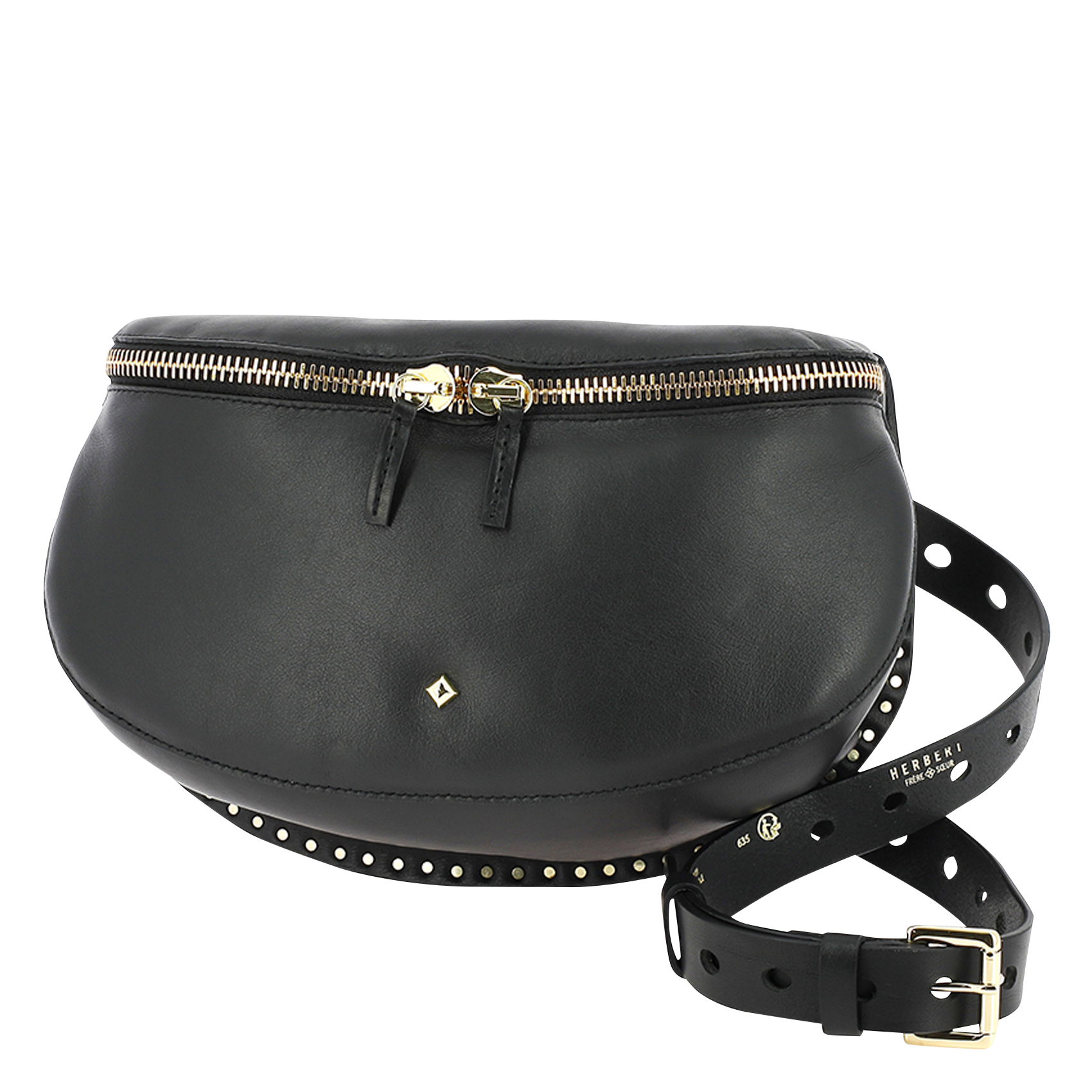 LA NEW GRANDE LILI - Sac banane en cuir | Noir