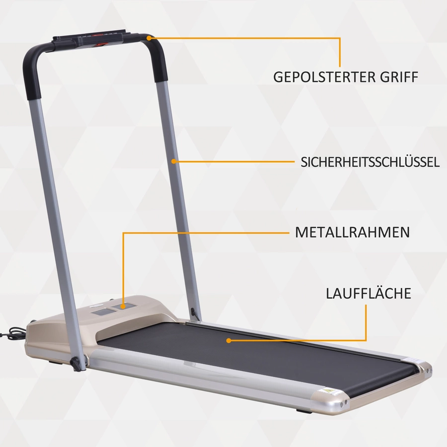 HOMCOM Laufband mit LCD Display silber, schwarz
