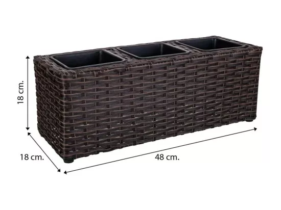 Cache-pot en rotin marron 48x18x18h