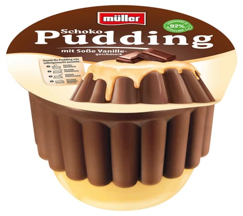 Müller Pudding Schoko mit Vanilla-Soße