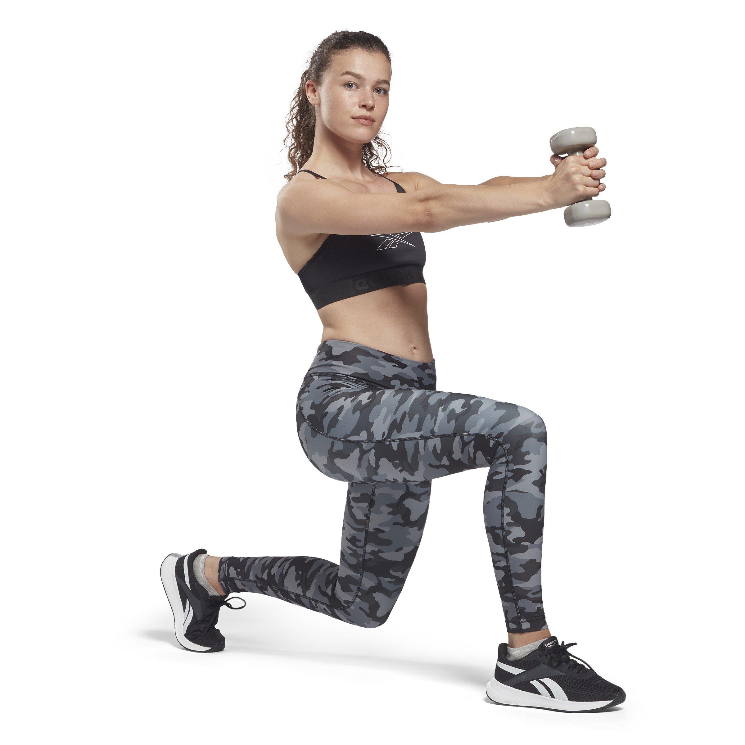 Reebok Lux Bold Camo Print Leggings Womens Gym Legging