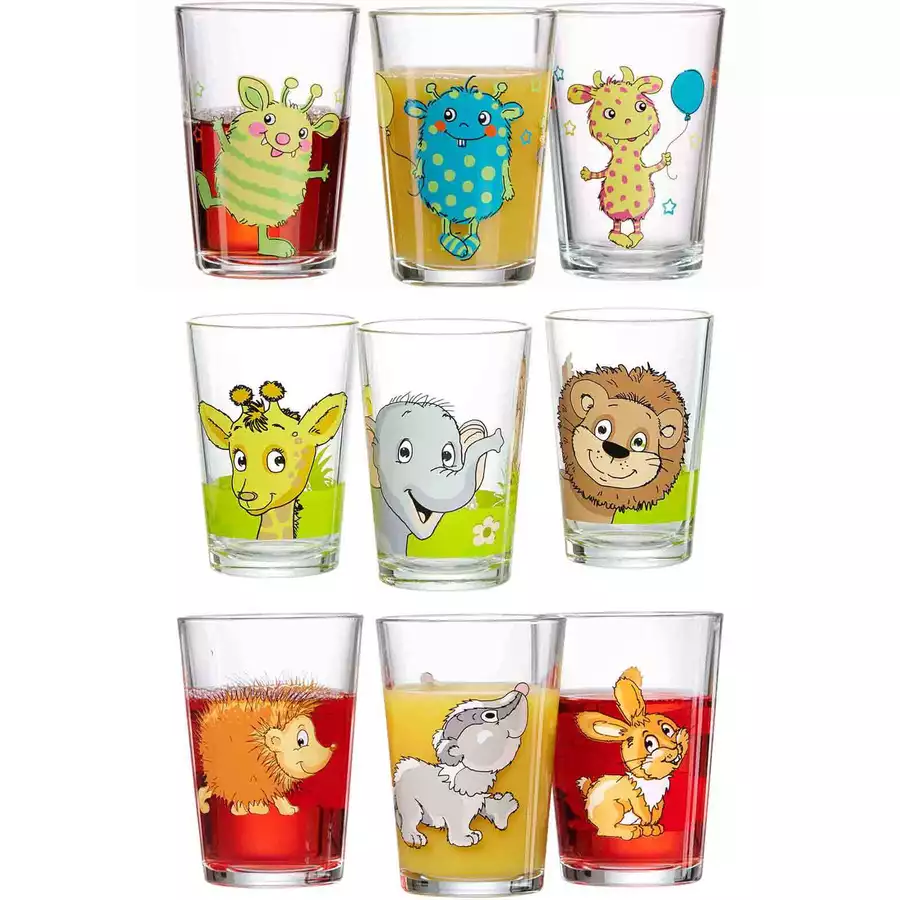 Ritzenhoff & Breker GmbH & Co. KG Kindergläser MonsterDschungelWald 205 ml 9er Set bunt