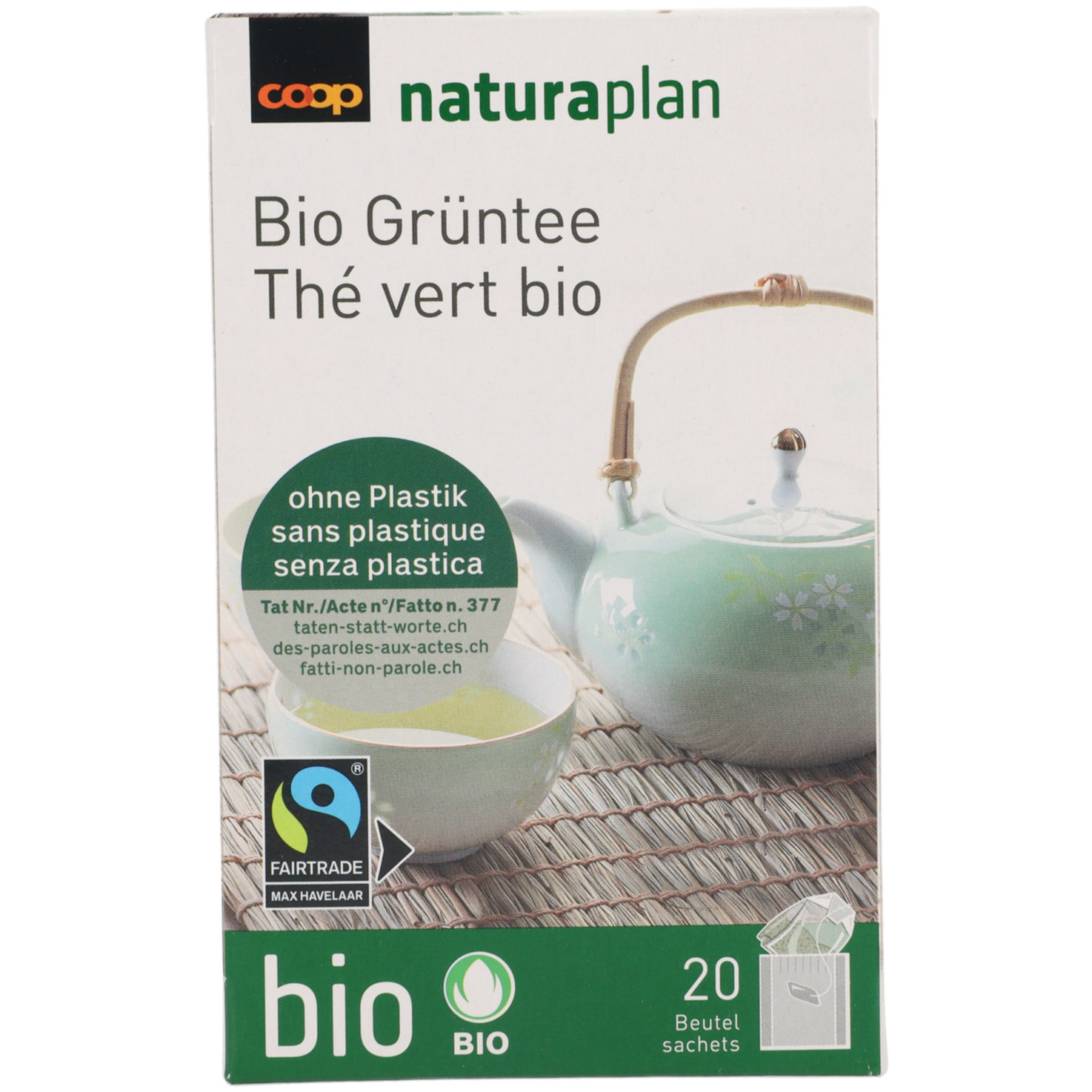 Naturaplan Bio Fairtrade Grüntee 20 Beutel