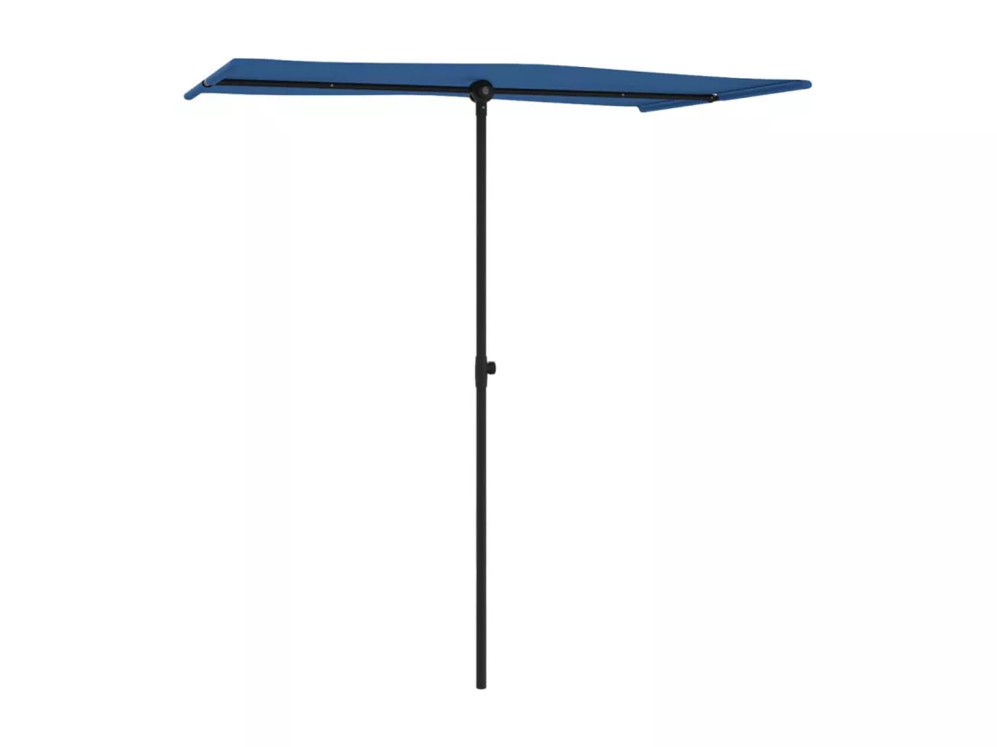 Parasol d'extérieur avec mât en aluminium 180x110 cm Bleu azuré