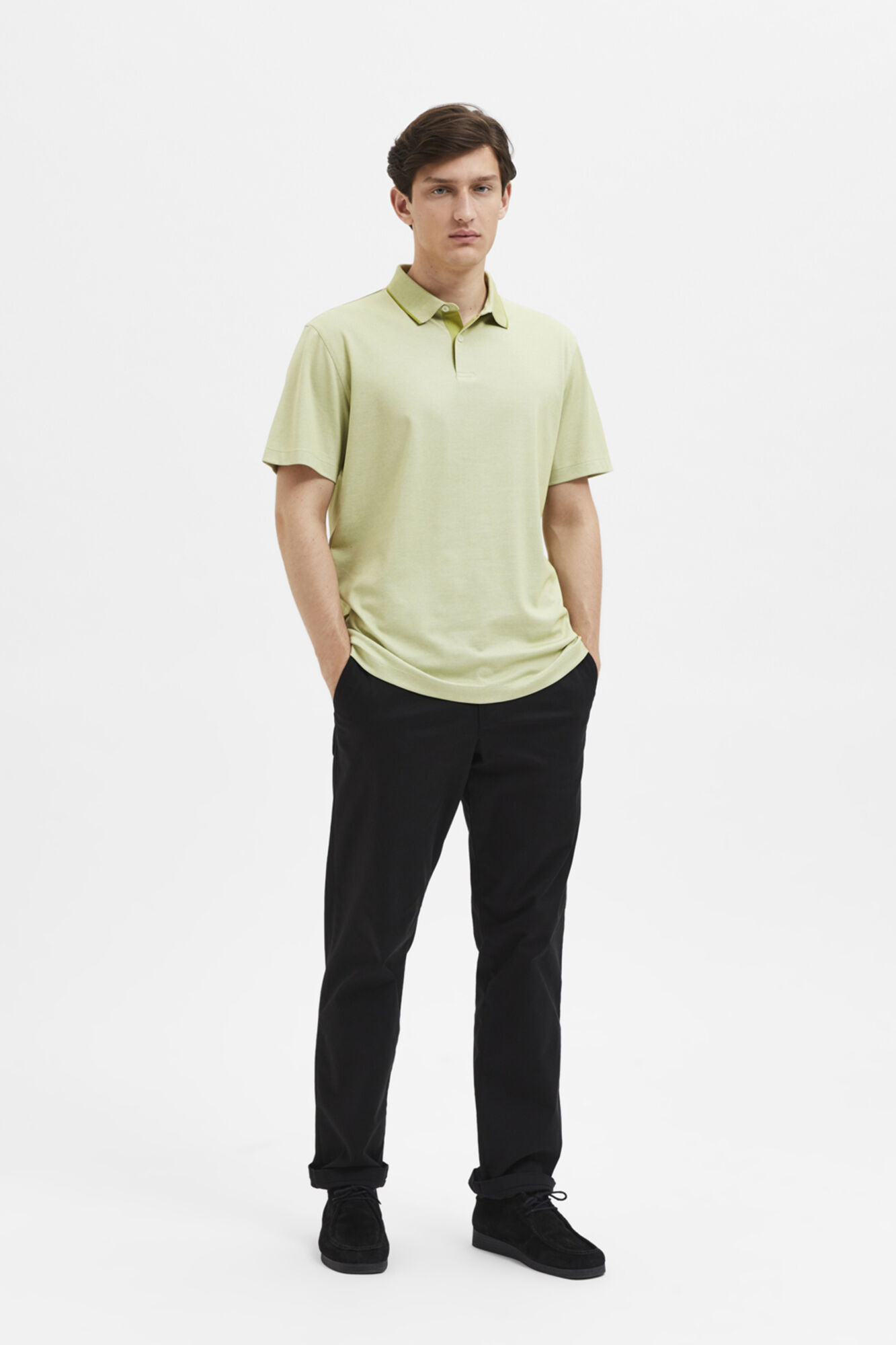 Camisa polo Coolmax em algodão orgânico - Verde