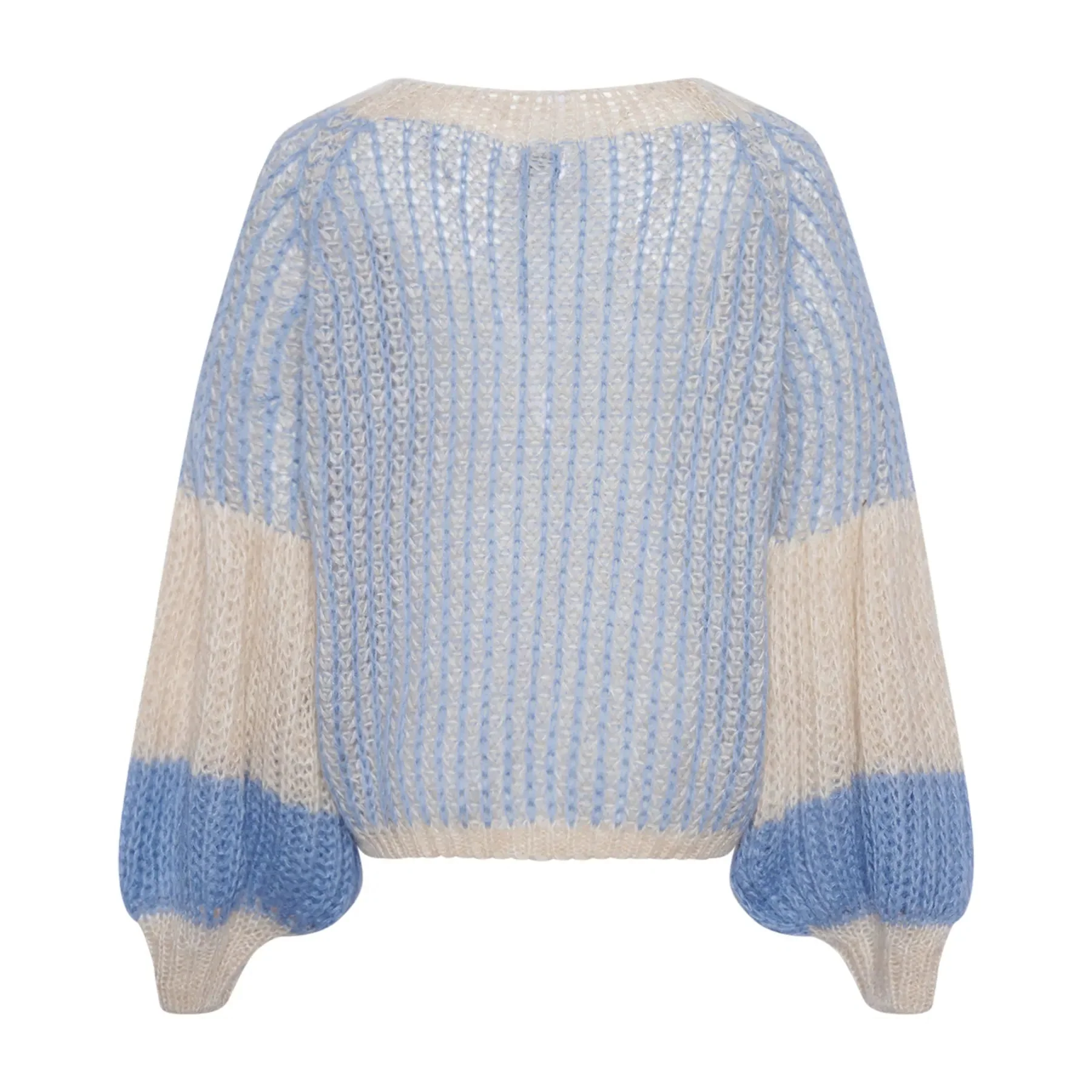 Noella Liana Knit Sweater 1036 dusty blue cream