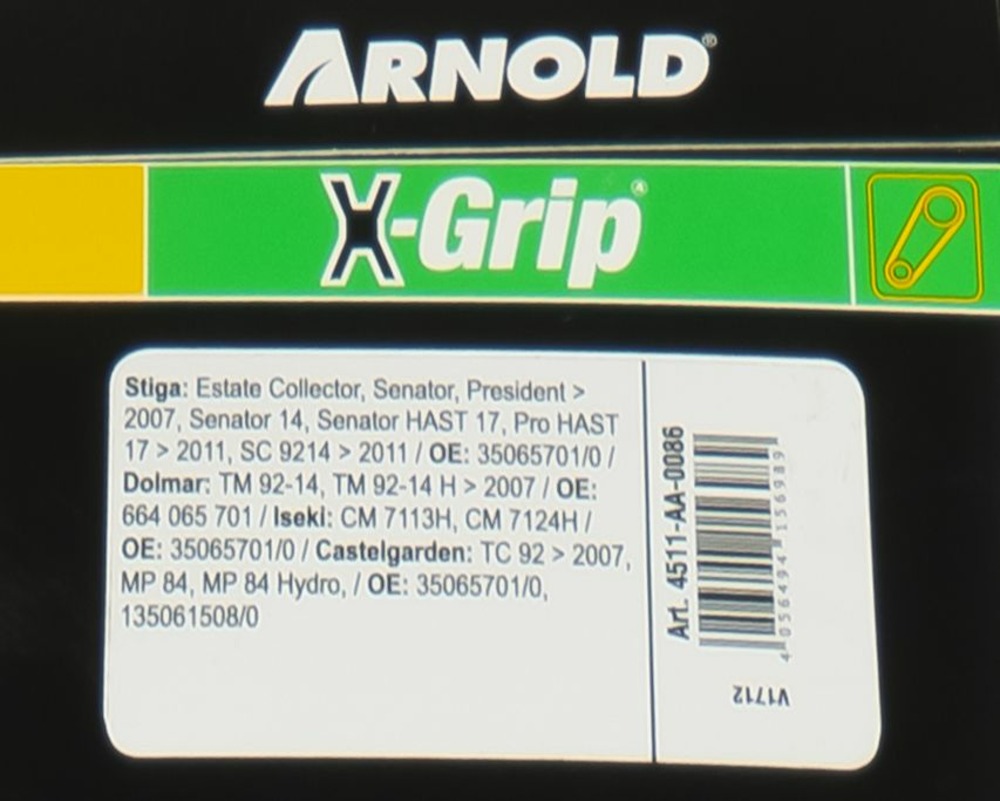 Courroie hexagonale x-grip de type aa 86