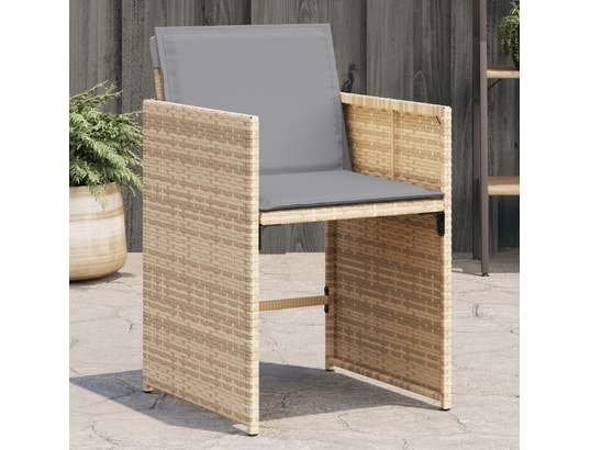 VIDAXL - Chaises de jardin avec coussins lot de 4 mélange beige