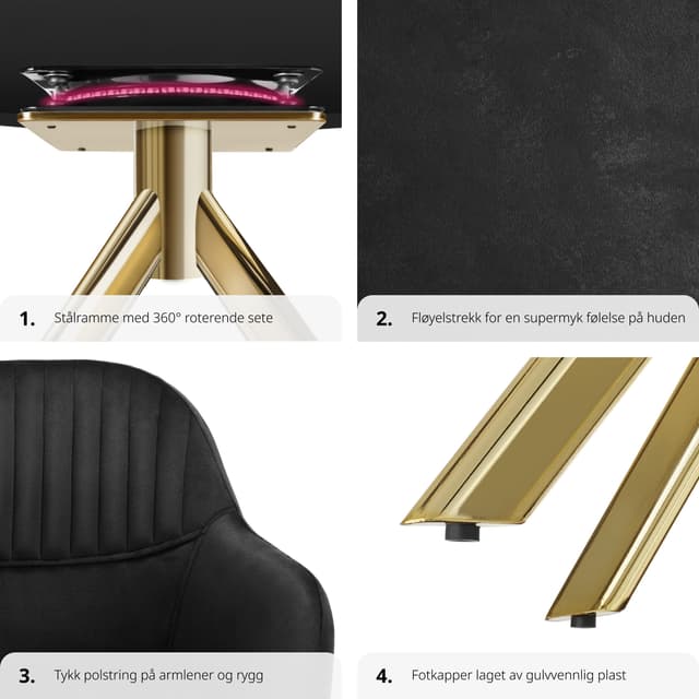 Stol Lona, velour med polstring