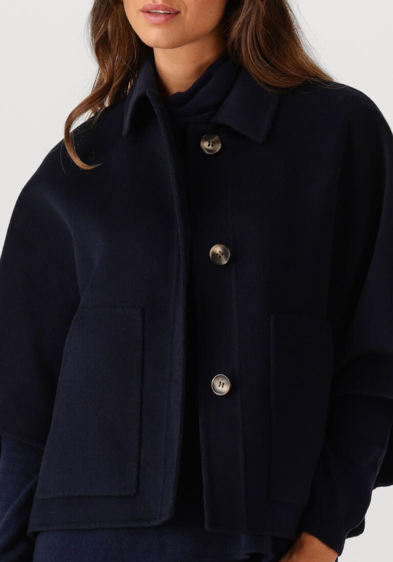 donkerblauwe alter ego faux fur jas lena