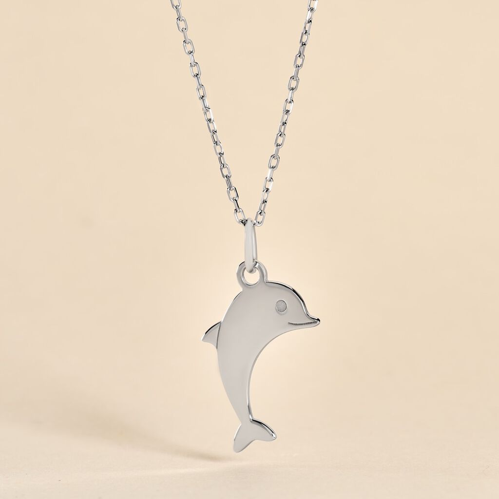 Pendentif Eudore Argent Blanc