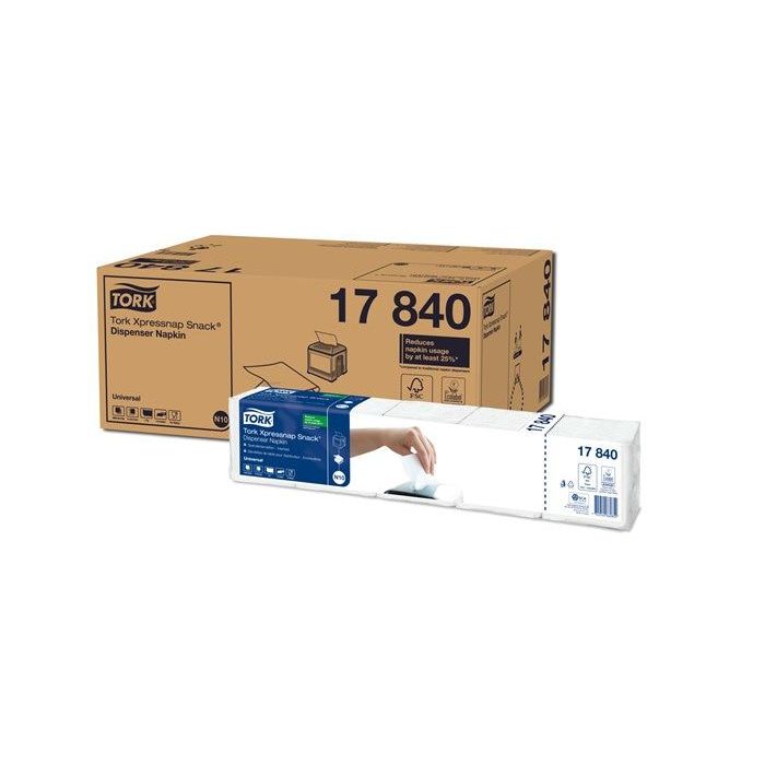 Tork 17840 Xpressnap 9000st Snack dispenserservet 1lgs wit 21.6x21.6cm 9000st (17840)