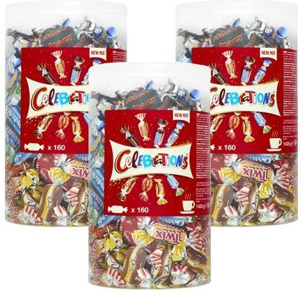 Celebrations - Chocolade Snoep Mix - 3x160 Stuks - Uitdeeldozen