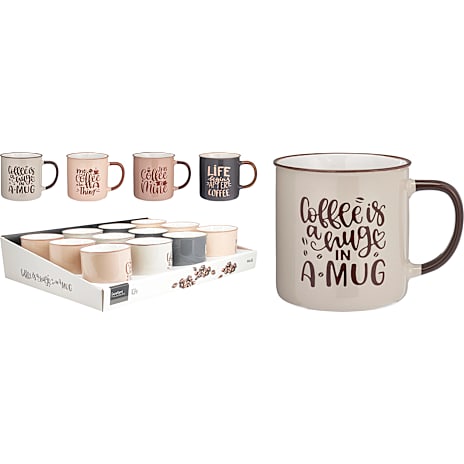 Krus m. kaffetekst – flere varianter – assorteret