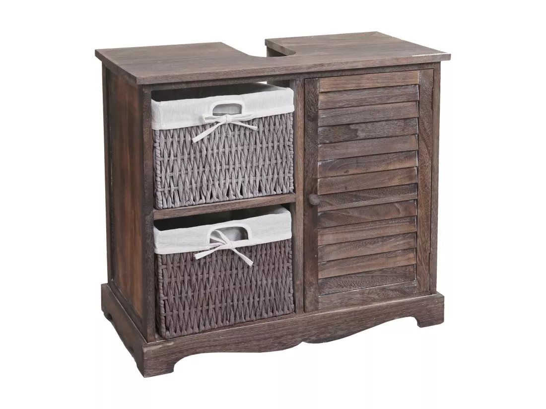 Meuble sous-lavabo MCW-H20, shabby marron