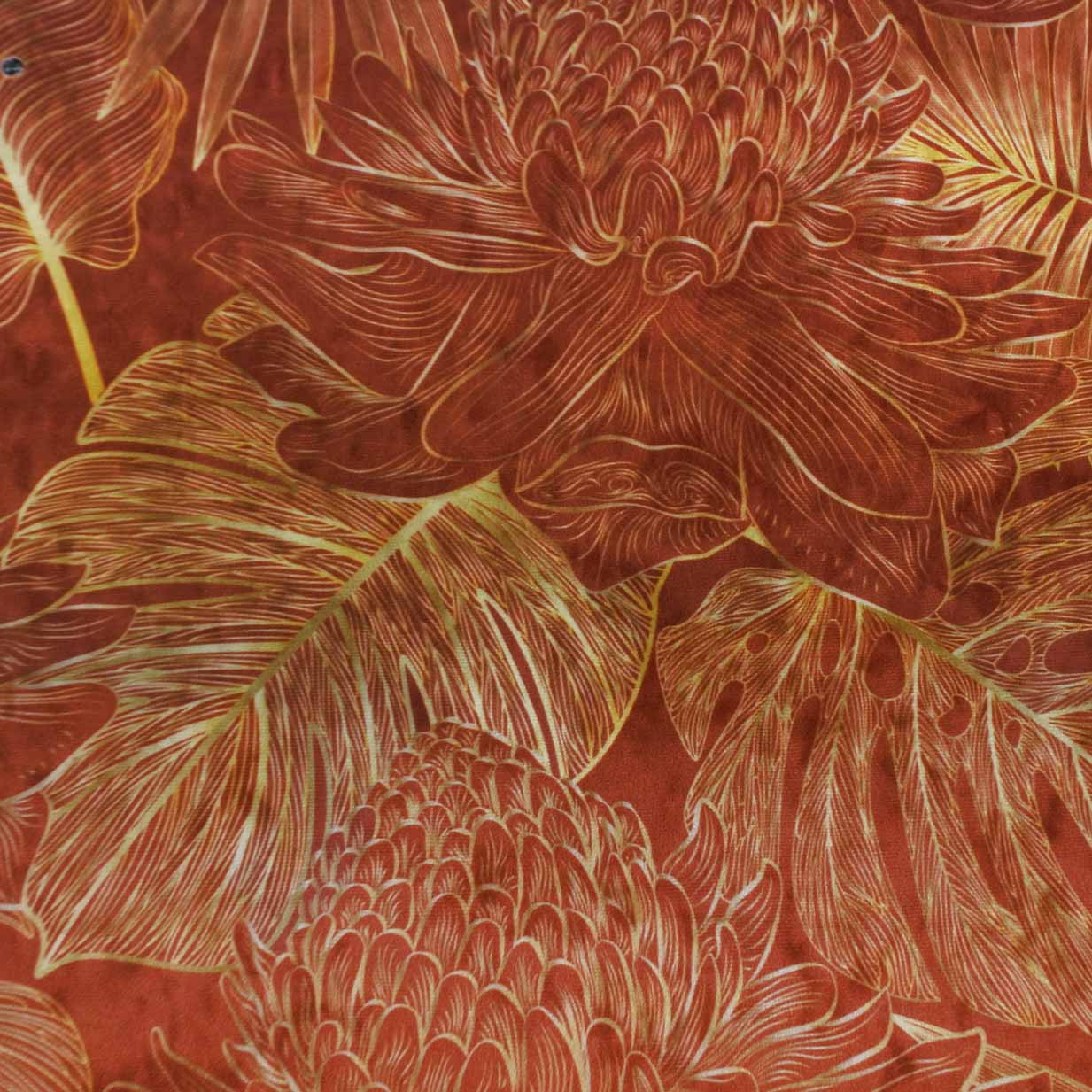 Kussen velvet Ginger bloem brique 35 x 50 cm