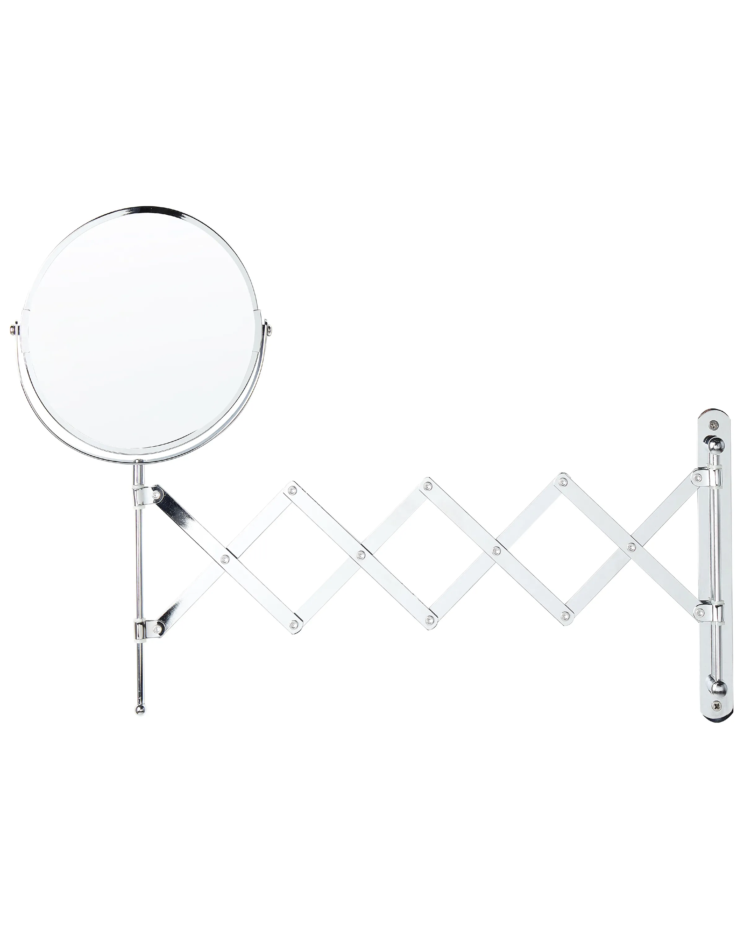 Uittrekbare hangende make-up spiegel YVELINES 57 cm 36 cm Metaal Zilver