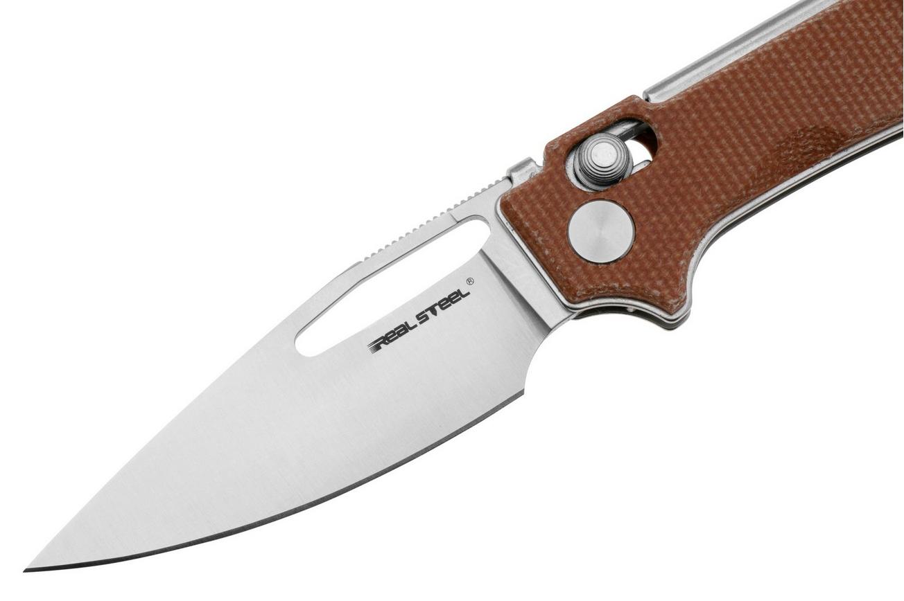 Real Steel Vis 8051NM Satin 12C27, Natural Micarta, zakmes, Jakub Wieczorkiewicz design