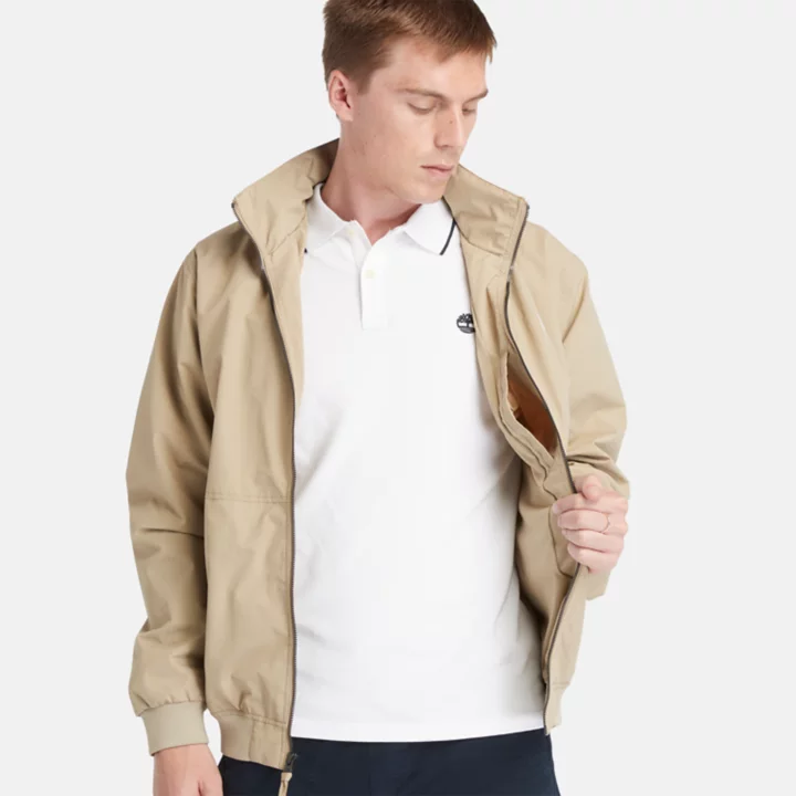 Blouson bomber résistant à l'eau pour homme en beige