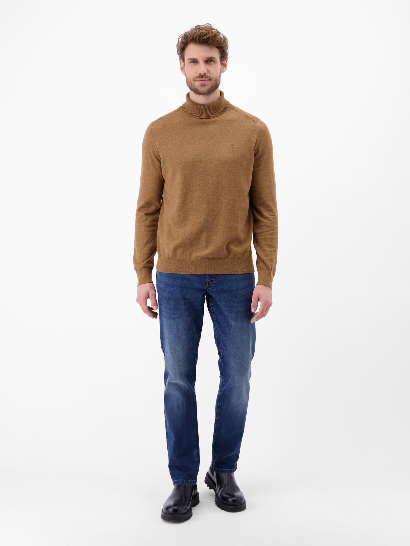 Herren Rollkragen-Strickpullover