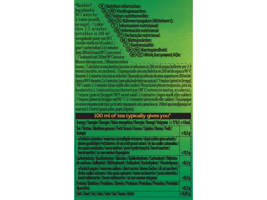 CHÁ LIPTON VERDE MENTA 20 PYRAMIDES