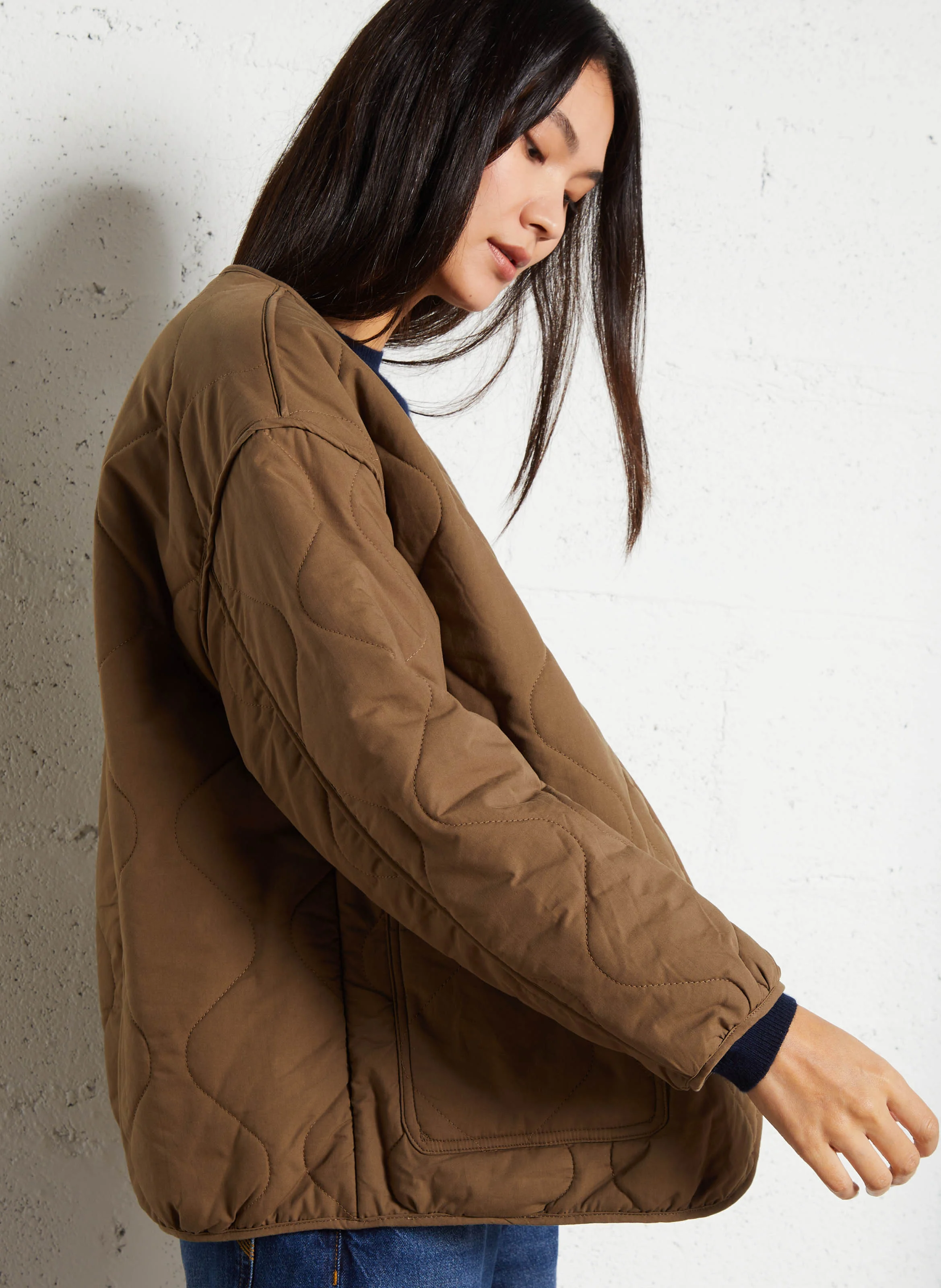 Veste ample réversible en coton | Vert