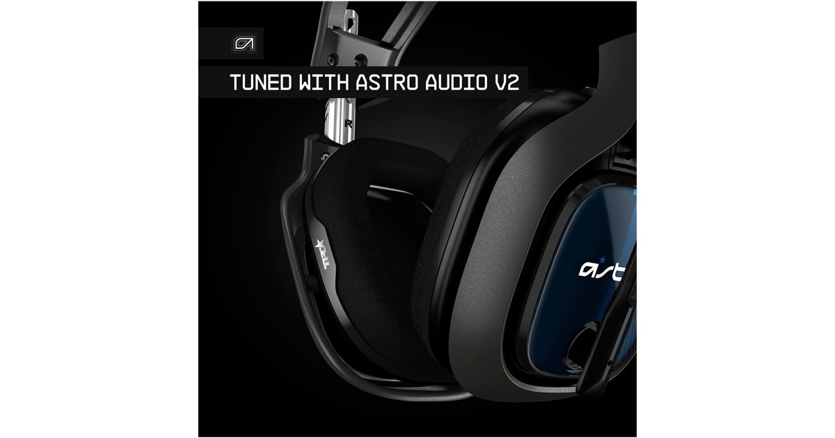 ASTRO GamingA40 TR headset over-ear gaming headset  (Zwart/blauw, PC, PlayStation 4)