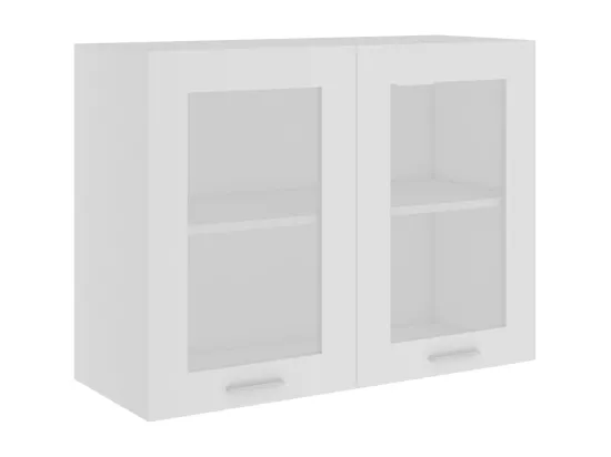 Armoire en verre suspendue Blanc 80x31x60 cm Bois d'ingénierie