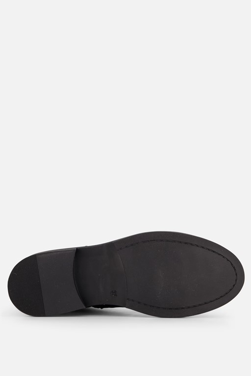 Linea Zeta Croco Veterboots zwart Leer