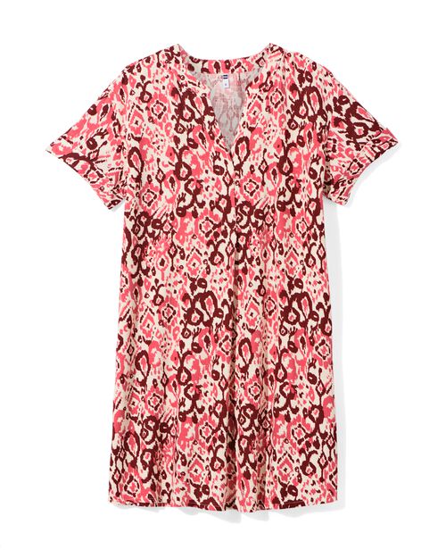 robe femme Sola avec lin graphique rouge