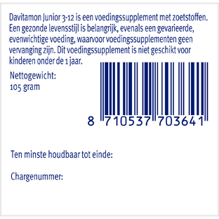 Davitamon Junior 3  Kauw Vitamines Framboos 120KTB