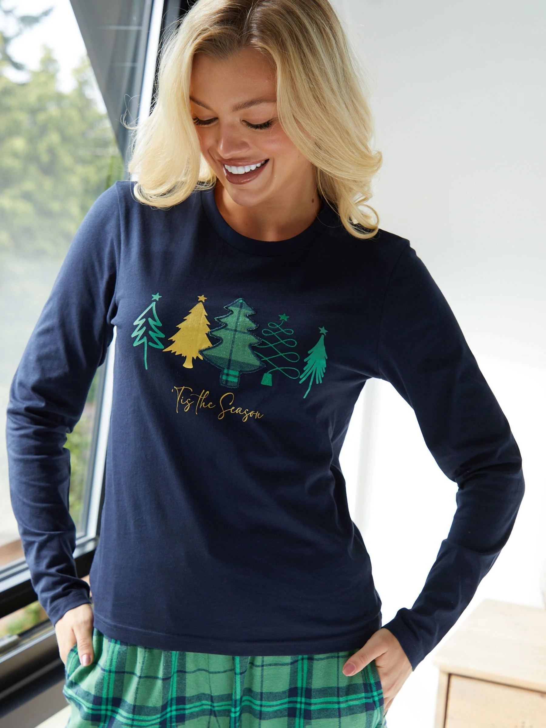 Threadbare lange Pyjama's met Kerstmis Print (2Pieces Set)
