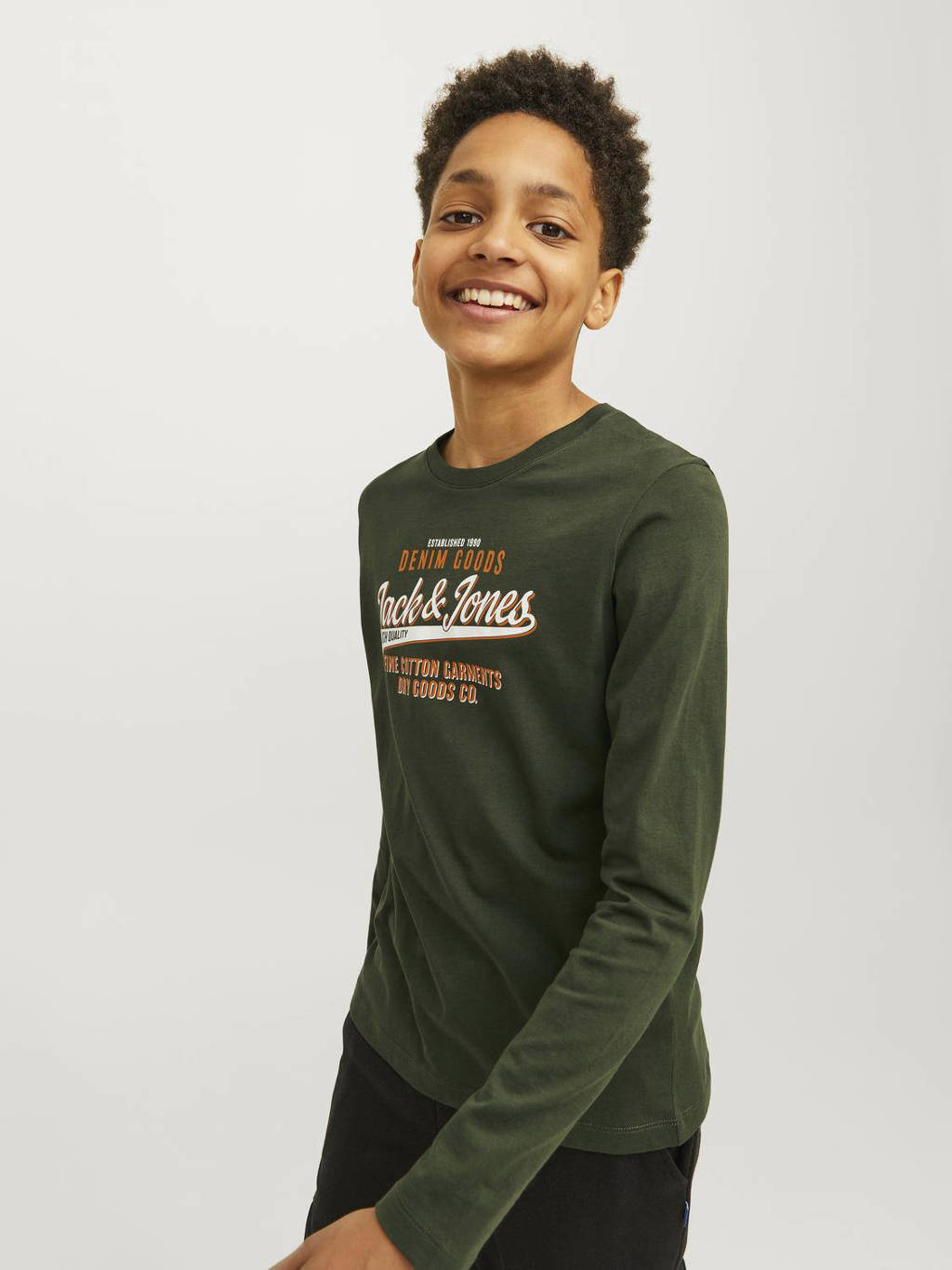 JACK & JONES longsleeve JJELOGO met logo wit