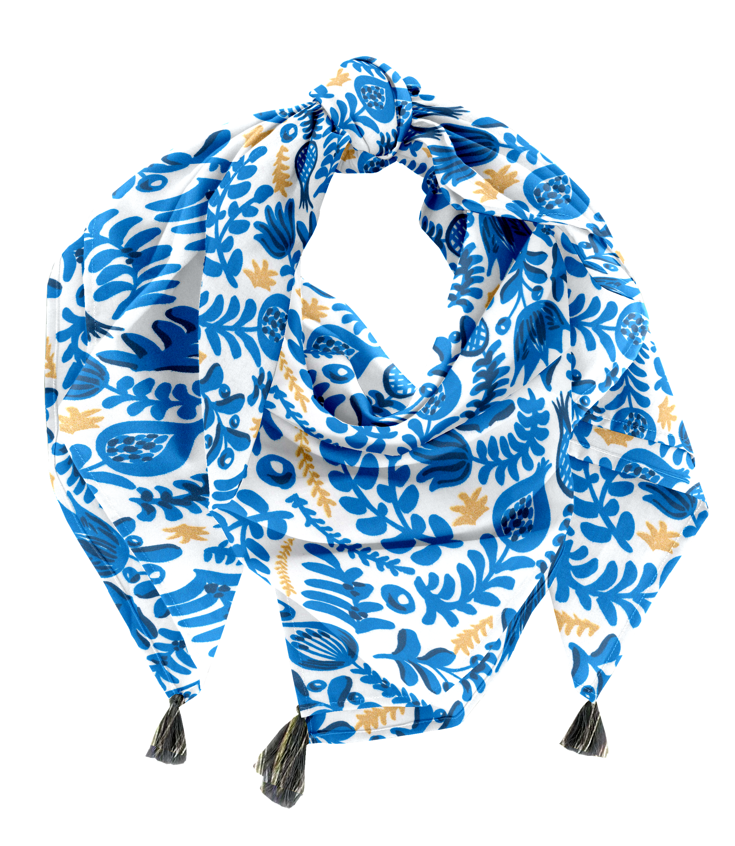 Foulard Pompon Passion Bleue