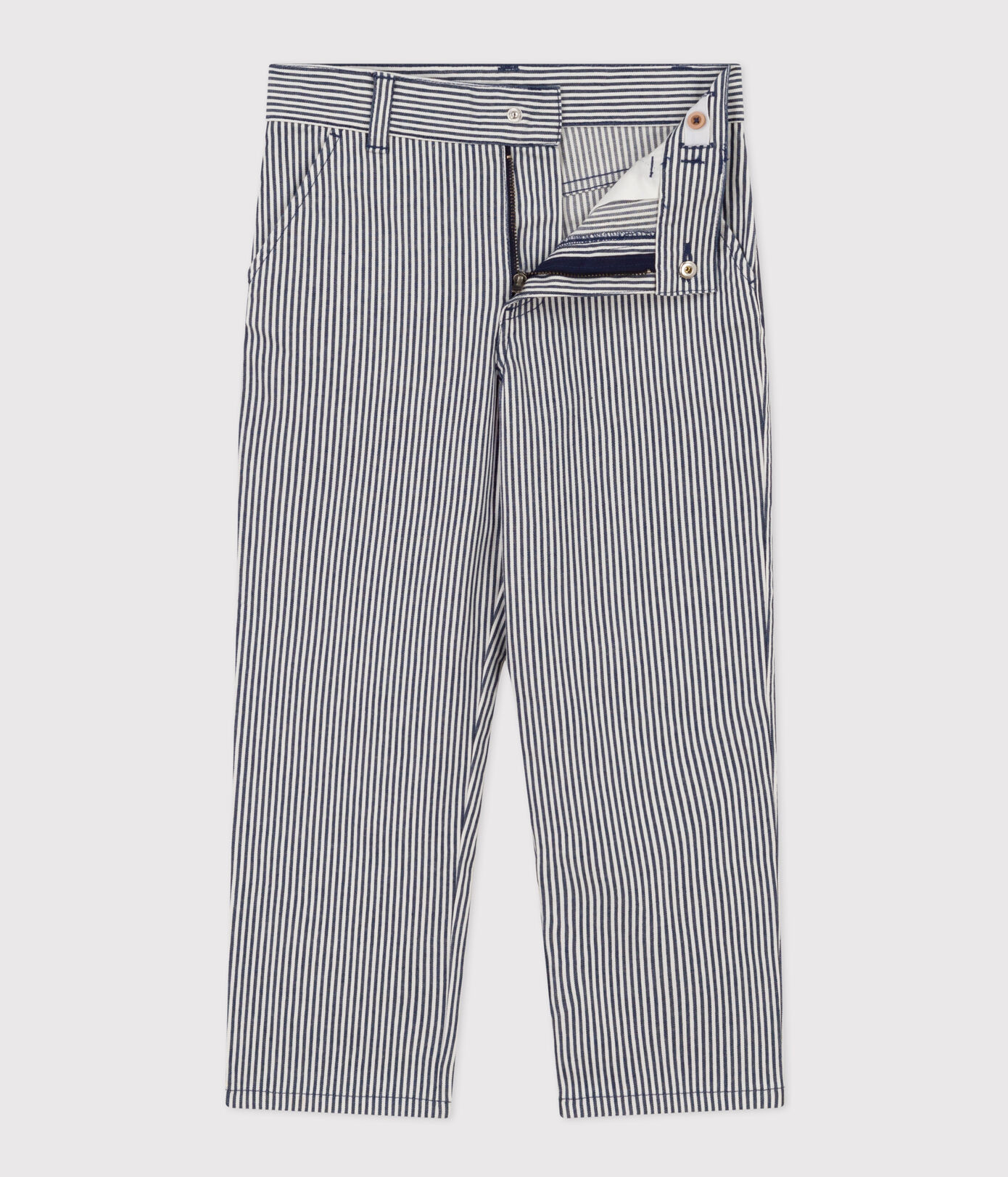 Pantalon en toile de coton rayé enfant garçon