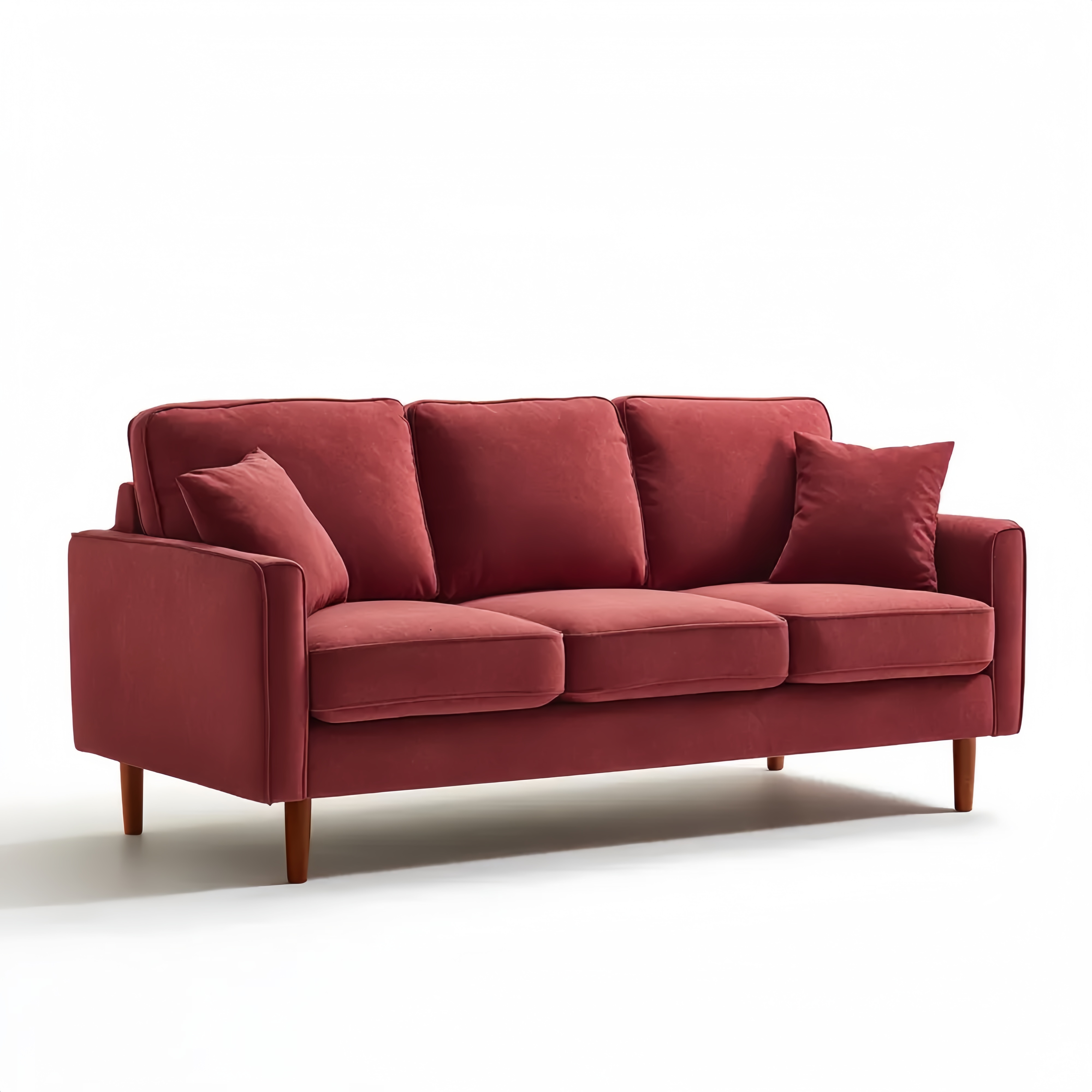 3-Sitzer-Sofa 200x85x90 cm – Stoff – Rot – Modernes Design