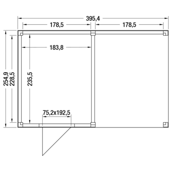 Tuinhuis Douglas 395x255cm