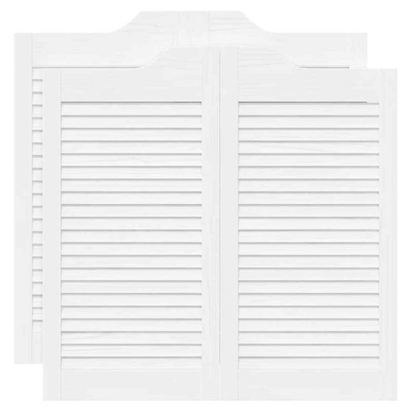 vidaXL Portas de Batente Design de Persiana 2-Par 80x80 cm Branco - 1958801247