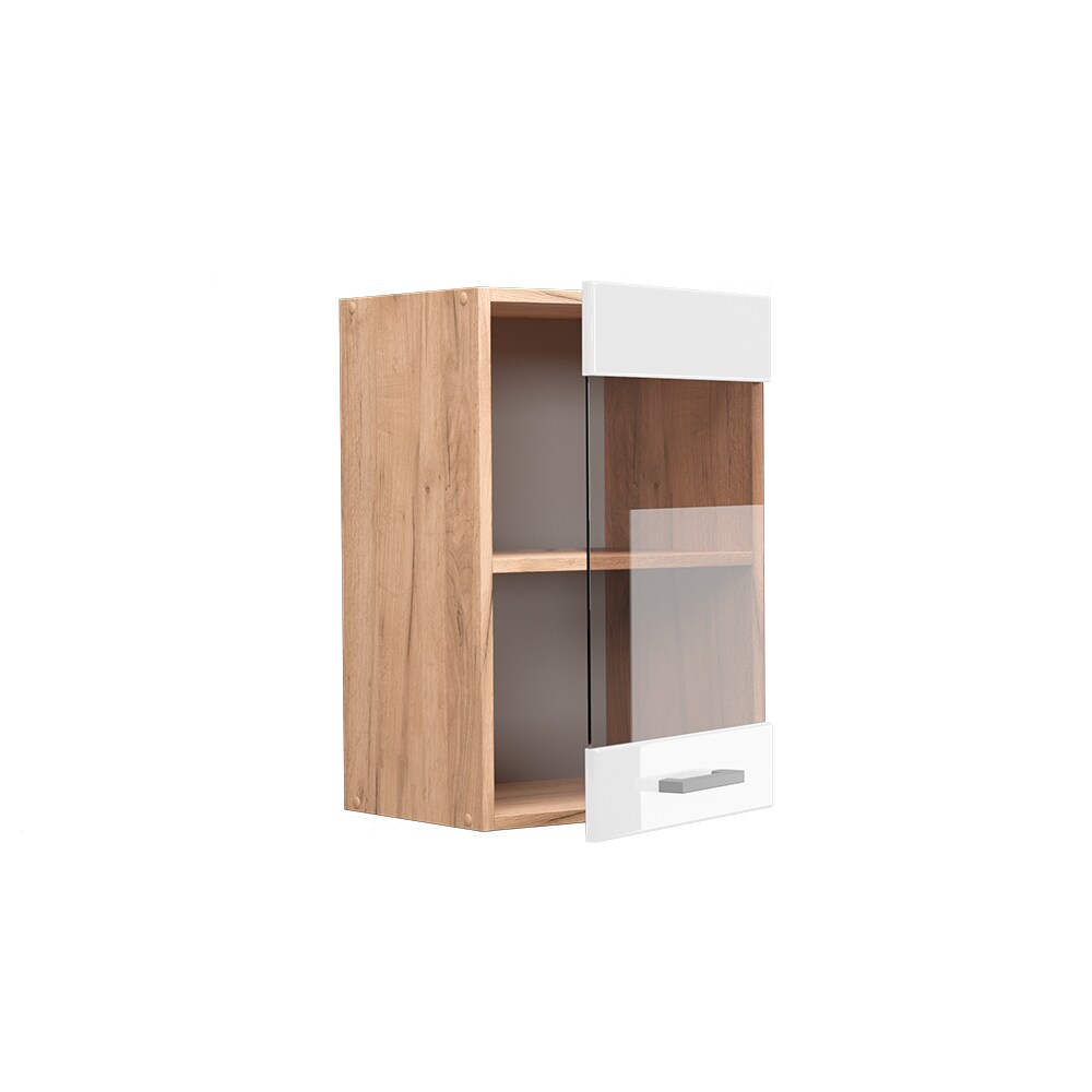 Vicco Hängeglasschrank Küchenschrank Küchenzeile R-Line 40 cm Goldkraft Weiß