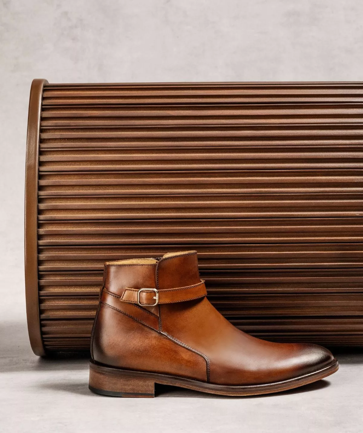 Bottines Elthon Marron Patiné
