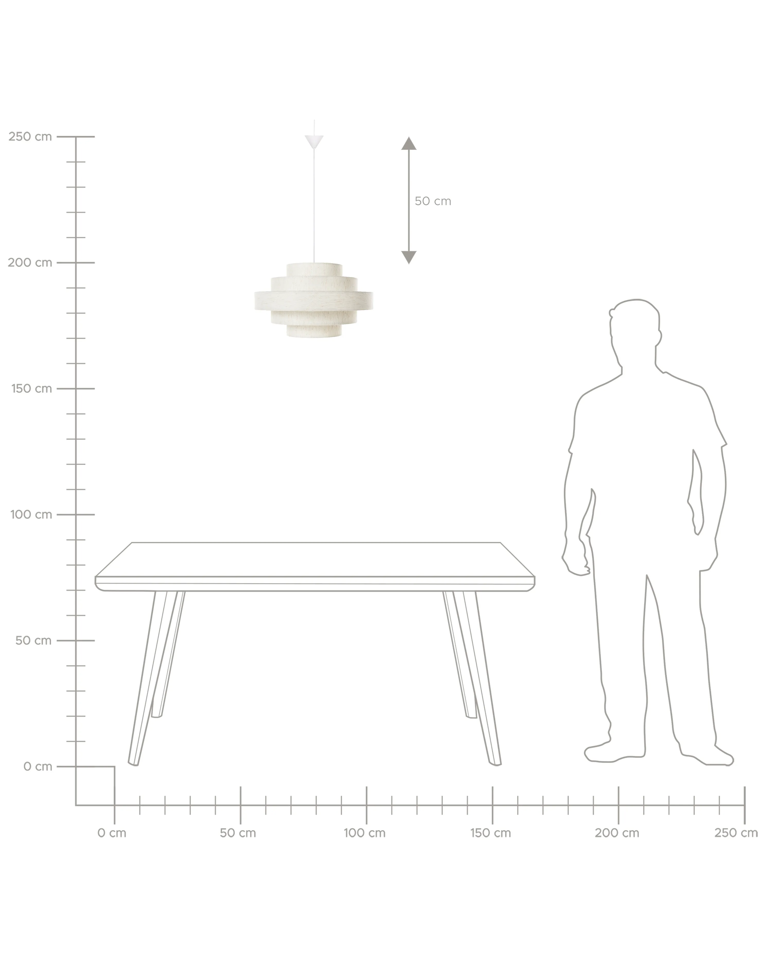 Hanglamp EREBATO Linnen Gebroken wit