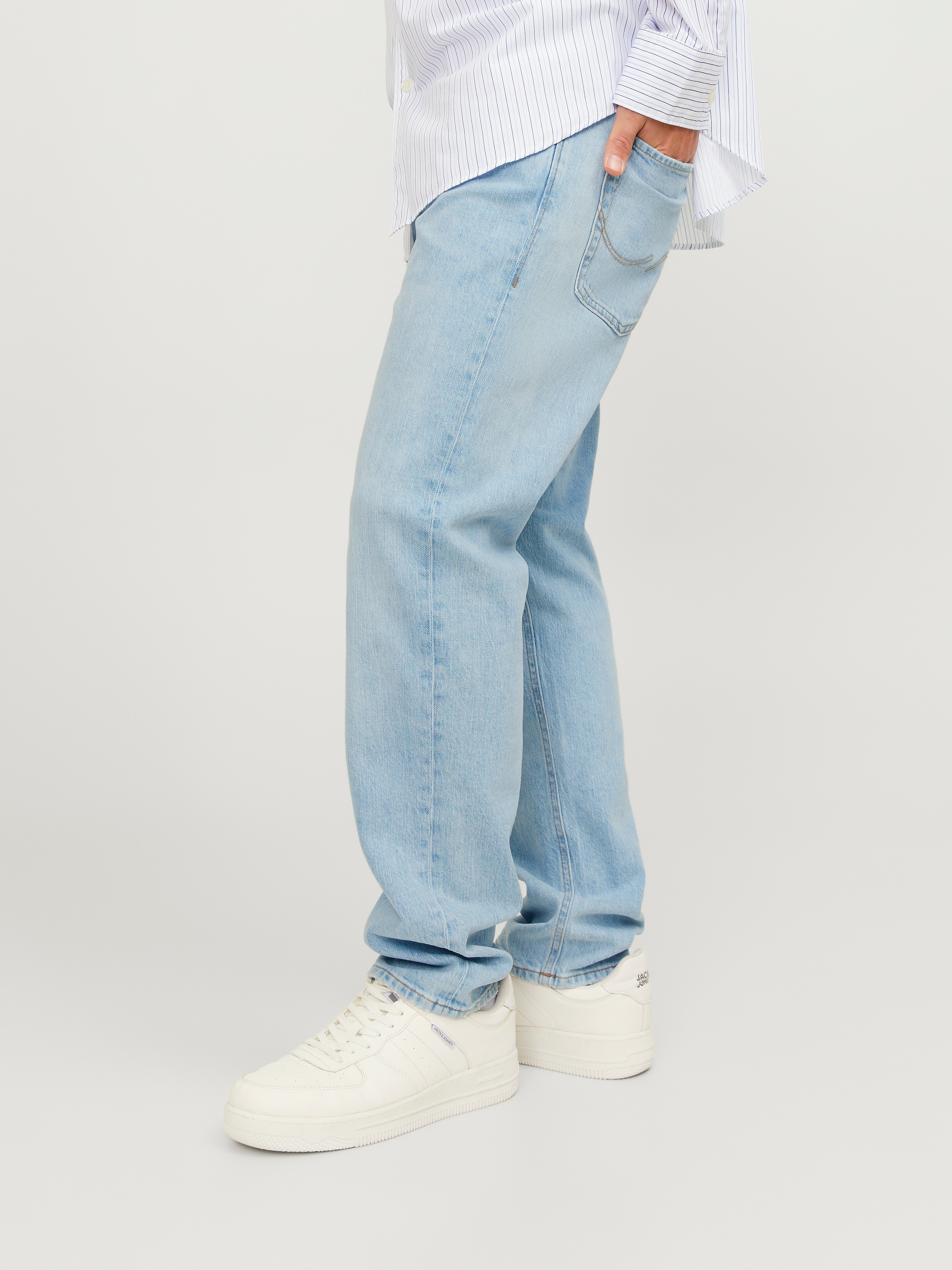 Jack & Jones Tapered-fit-Jeans »JJIMIKE aus elastischem Material und Used-Waschung« Denim/Jeans, modisch, bequem, Baumwollmischung