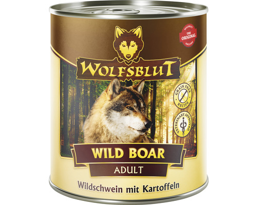 WOLFSBLUT Wild Boar Adult nat hondenvoer, wild zwijn met aardappelen en waardevolle superfoods, graanvrij, glutenvrij, 800 g