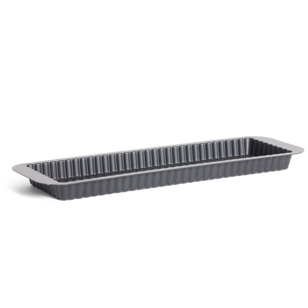 Moule à tarte rétractable acier perforé noir 35x11xH2,5cm