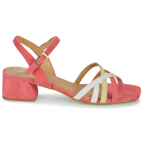 JB Martin - VICTORIA - VELOURS ROSE / JAUNE / CRAIE
