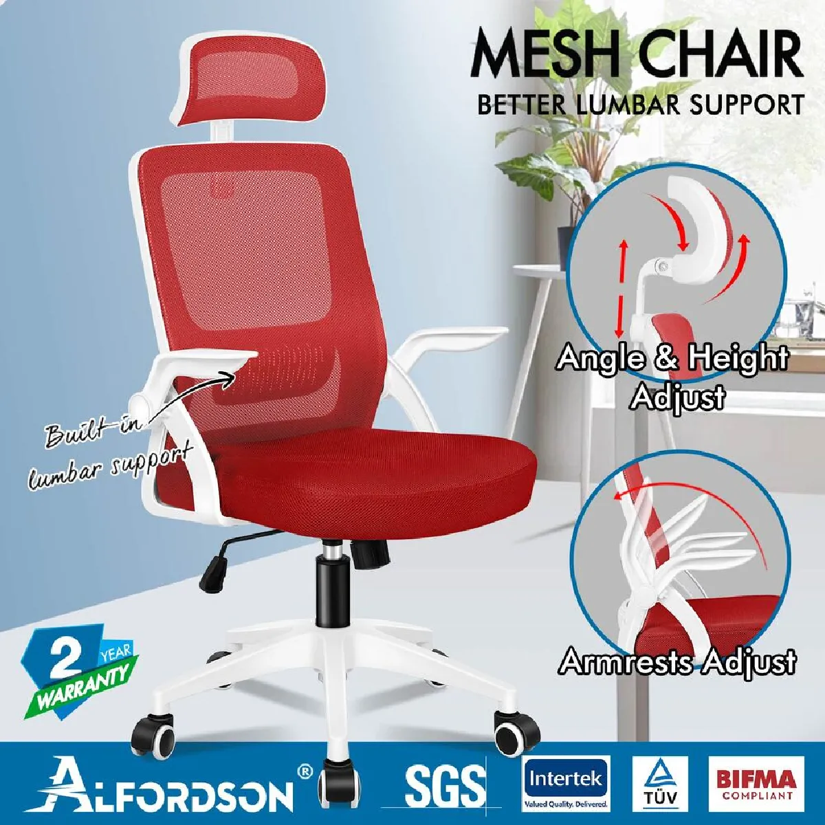 Chaise de jeu ALFORDSON en maille - Rouge