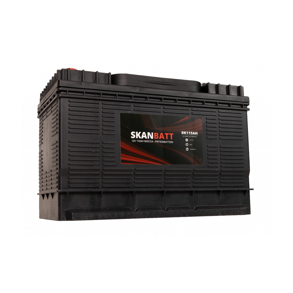 SKANBATT Fritidsbatteri 12V 115AH 800CCA (330x172x222/242mm) +midtstilt