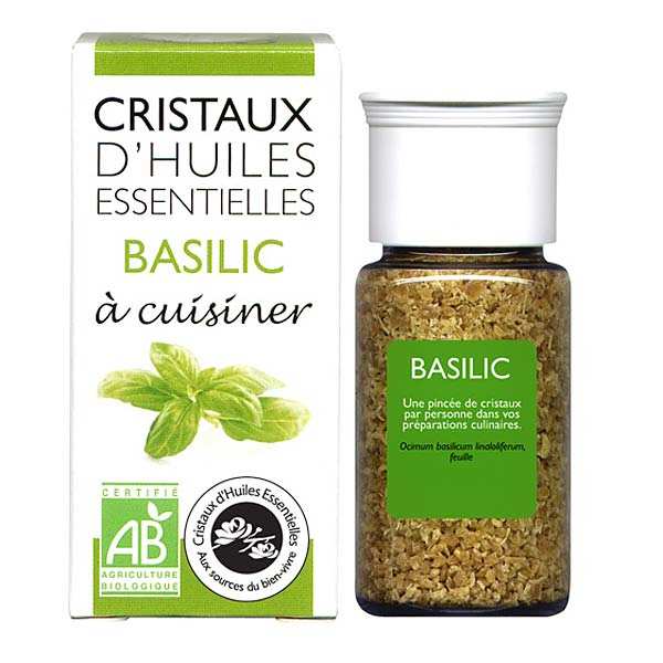 Basilic - Cristaux d'huiles essentielles à cuisiner - Bio