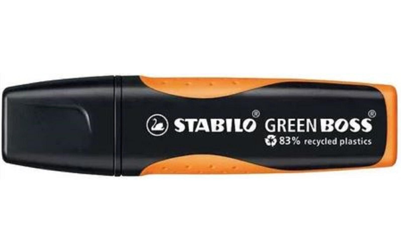 Textmarker Greenboss Orange/Schwarz, 10 StückUmweltfreundlicher Leuchtstift